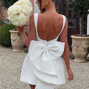 Babyboo Carrie Mini Dress Ivory - Back Bow